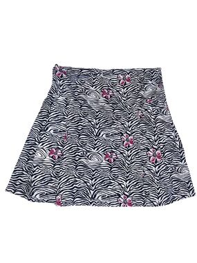 Maggie Lane Zebra Tropical Floral Skort Skirt Sz S